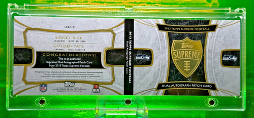 #4/15 DUAL PATCH AUTO 2013 Sidney Rice Golden Tate BOOKLET Supreme SEAHAWKS - Picture 2 of 2