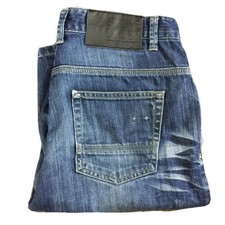 Smoke & Dust Mens Blue Bermuda Distressed Casual Denim Shorts Size 30 VGC SC19