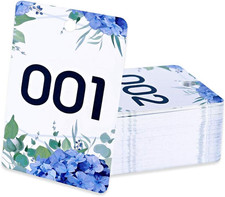 Facraft Live Number Tag 001-100, Floral Purple Live Sale Number Cards Reusable N