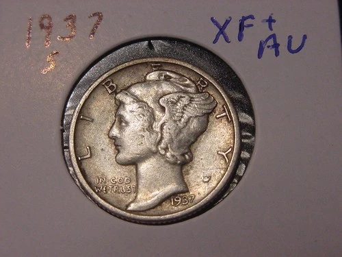 1937-S MERCURY DIME XF + AU POPULAR DATE SHIPS FREE