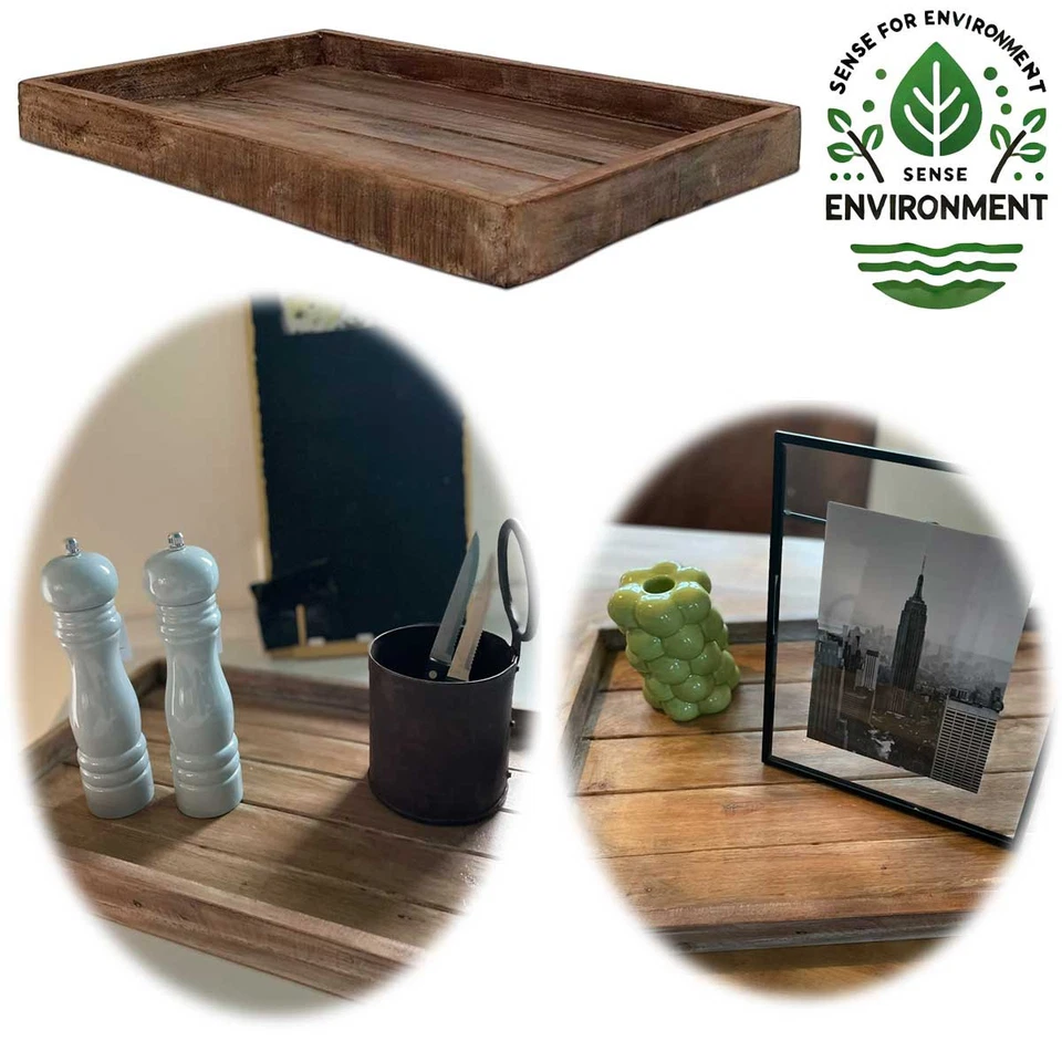 Holz-Tablett Serviertablett ♻️ Fundholz Küchentablett Kerzentablett Deko Tablett