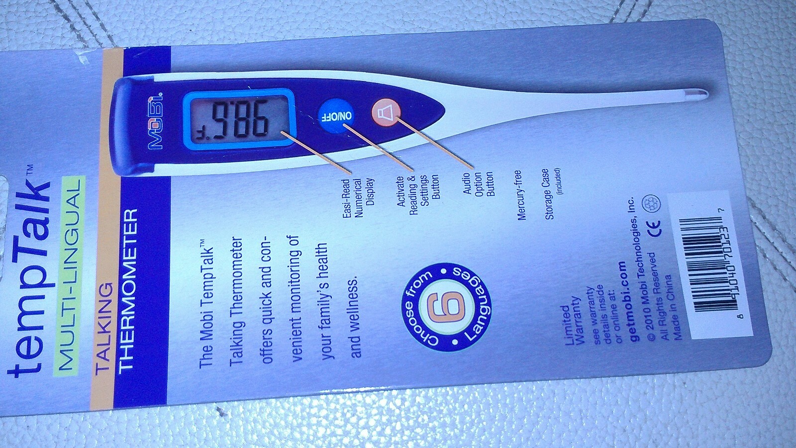 Temp Talk Digital Thermometer Body Mouth 4 visually impaired + spare  Batteries