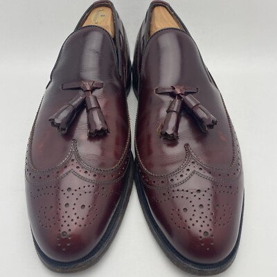 Allen Edmonds Men s Berwick Medallion Toe Tassel Loafer Burgundy 8877 US 10.5 A 