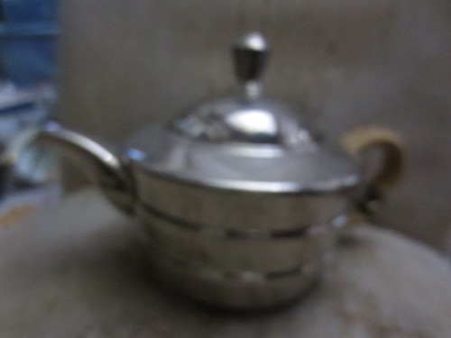 Rosenthal Porcelain Silver Chrome overlay Wicker handle Coffee Tea Pot Cream Sug - Picture 7 of 21