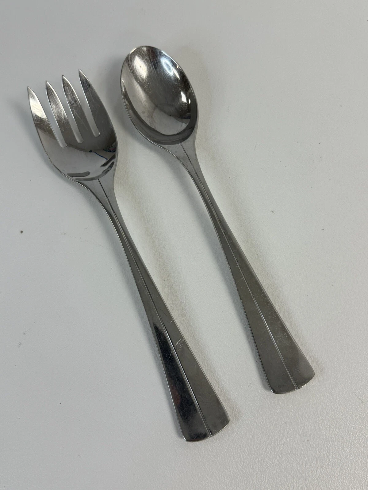 Dansk AXIS Serving Utensils - 10" Fork and Spoon Stainless Japan