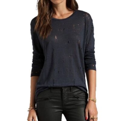IRO Liza Distressed Linen Top XS