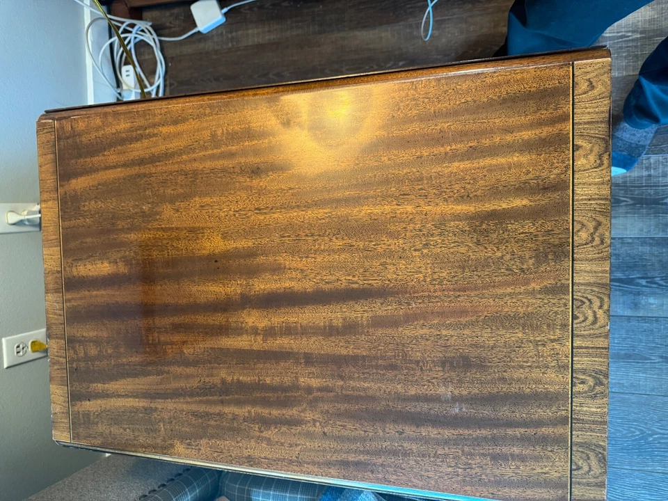 Mesa Henredon Aston Court Pembroke hoja caída - vintage años 80 - caoba Foto 3 de 4