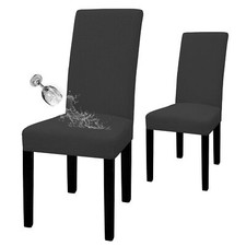 100 Waterproof Dining Room Chair Cover Set of 2 Stretch Jacquard Parson Chai...