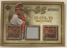 Yadier Molina 2007 Upper Deck Artifacts GOLD Game Used Jersey #mlb-ym(4725) /150