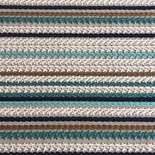 HARLEQUIN CURTAIN FABRIC DESIGN  Crochet Stripe 8.4 Metres INDIGO/OCHRE/LINEN