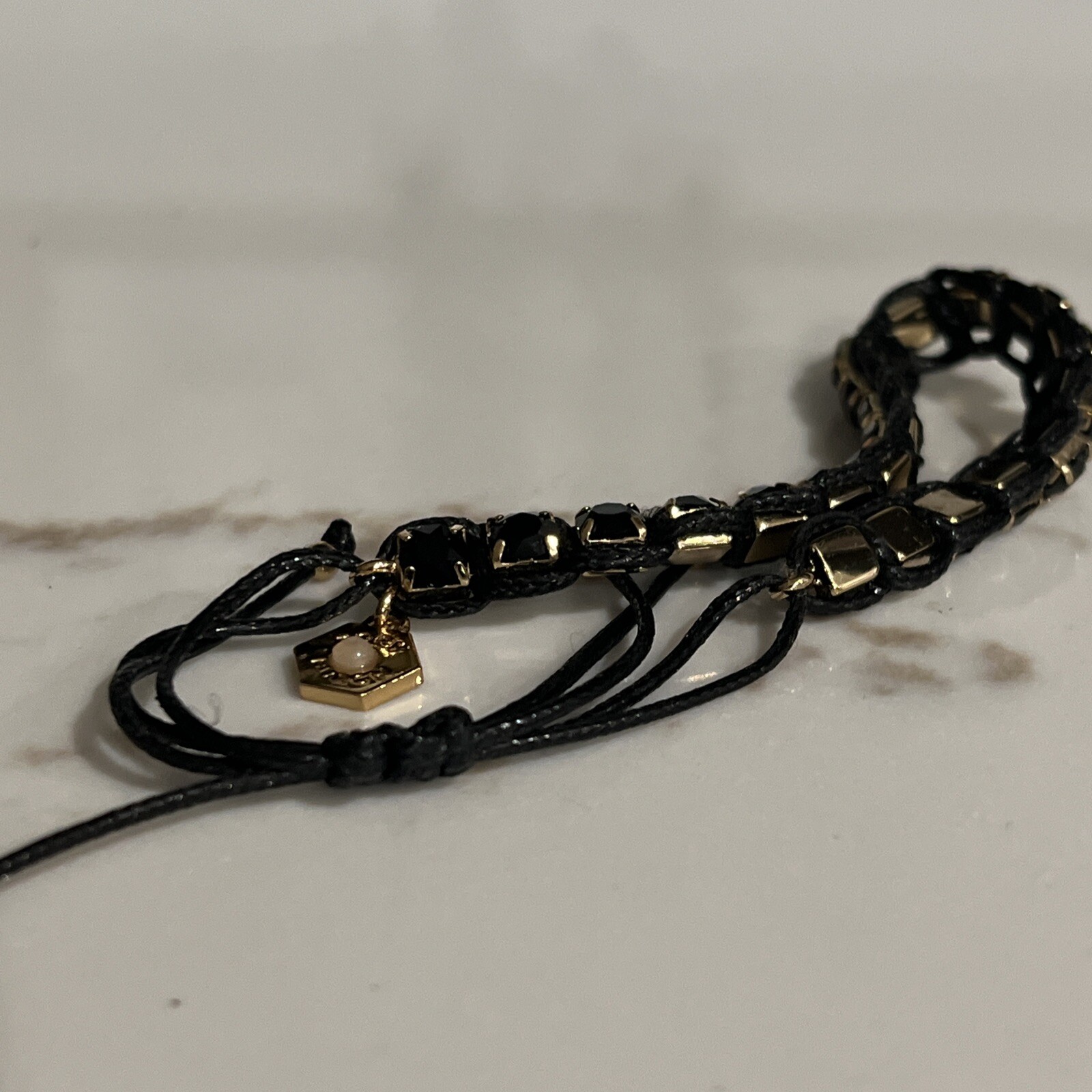 Tory Burch Stone Black Friendship Bracelet Gem