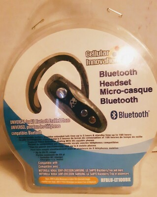 Cellular Innovations Universal Bluetooth Headset / Ear Bud (HFBLU-LT100BK) - New