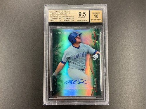 Kyle Schwarber 2014 Bowman Sterling RC grün REFRAKTOR Auto/125 BGS 9,5/10