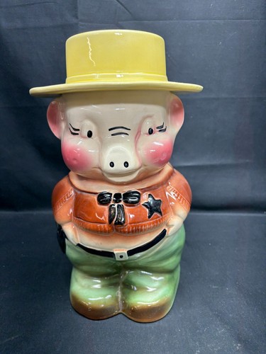 RRP Co Robinson Ransbottom "SHERIFF PIG" Cookie Jar ~ Roseville, OH ~ 12" Tall