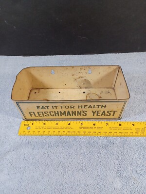 Vintage Fleischmann s Yeast Eat It For Your Health Metal Wall Hung Display Box