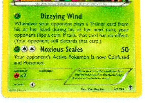 Venomoth 2/119 Pokemon Card XY Phantom Forces Set 2014 - 第 3/12 張圖片