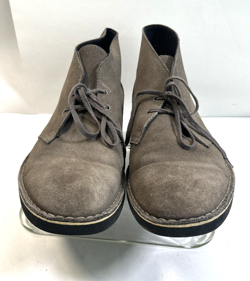 Clarks Mens Gray Suede Desert Chukka Ankle Boots Size 10.5 Lace Up eBay