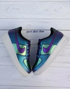 6.5Y | 8 WOMENS NIKE AIR FORCE ONE BLUE PURPLE WHITE AF1 849345-500 SNEAKERS 885178922732 | eBay