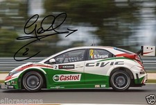 Foto firmada a mano del World Touring Car Gabriele Tarquini Honda WTCC 12x8" AD
