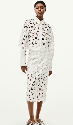 H&M Satin Shirt with Eyelet Embroidery,  EUR size XL