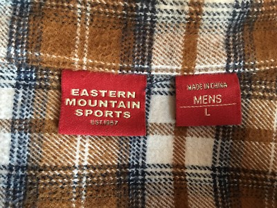 Chemise Flanelle EMS Eastern Mountain Sports Homme XL - Plaid Rouge Vert Jaune