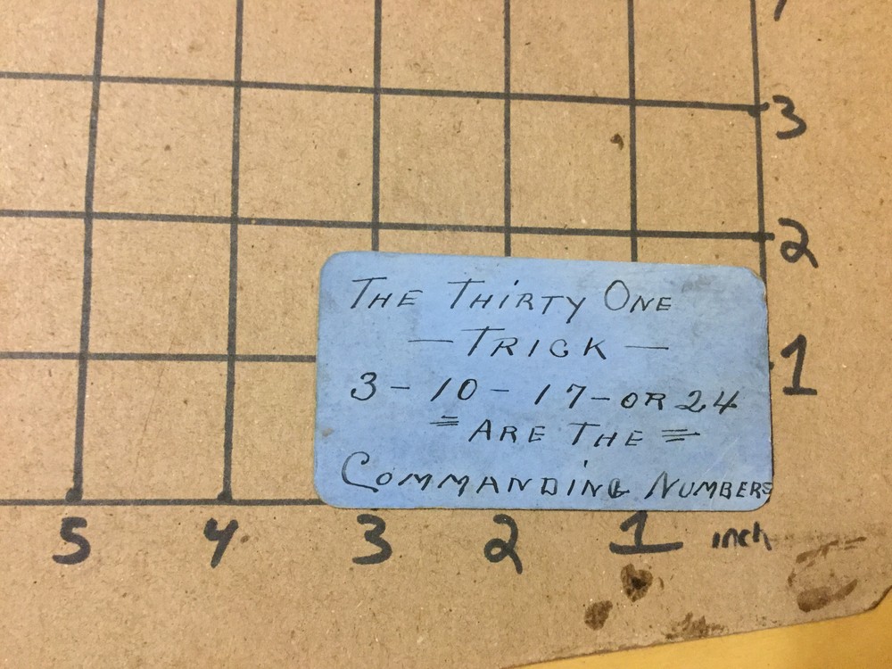 Vintage PUZZLE related paper: EARLY CHEAT: THE THIRTY ONE TRINCK commanding numb