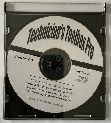Technician's Toolbox Pro Bootable CD Only Version 3.0 For eBay