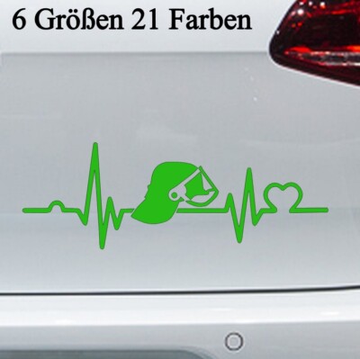 Herzschlag Love Feuerwehr -6 Größen- Aufkleber Sticker Firefighter Fire Herz FFW