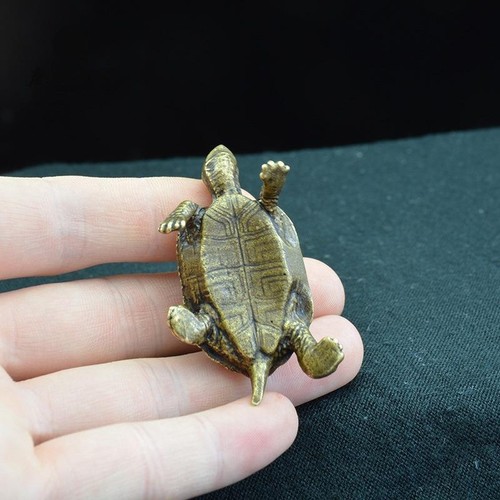 Vintage Messing Schildkröte Figur Statue Zuhause Schreibtisch Ornamente Tier Figuren Geschenk - Bild 2 von 8
