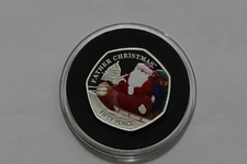 🧭 🇮🇴 BRITISH INDIA TERRITORIES RARE 2020 FATHER CHRISTMAS PIEDFORT COLOURED B