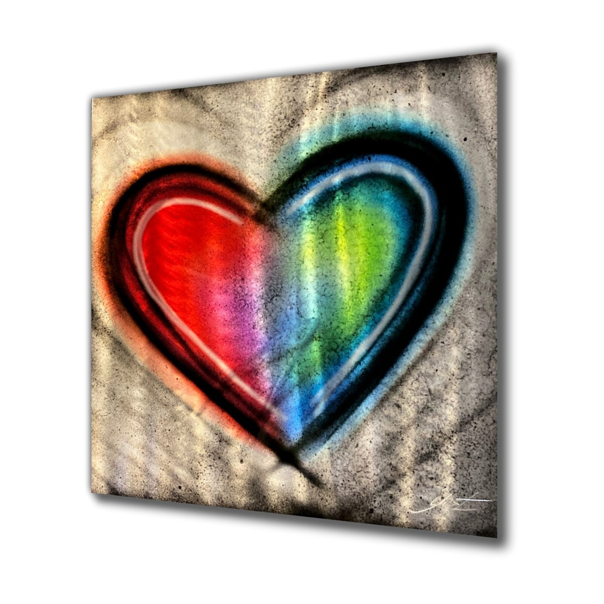 【一点物イラストアート】You already lost HEART【現代アート Nicholas Nick Yust Metal Art Sculpture Heart Love Painting 2022