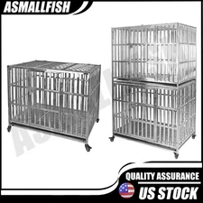 Confote 42" Stackable Heavy Duty Dog Kennel Pet Stainless Steel Crate Cage 2pcs