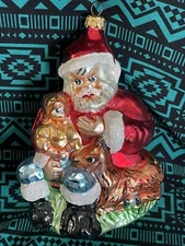 Radko STORYTIME SANTA Ornament 95-022-0 6.5” German Child Deer 1st Edition