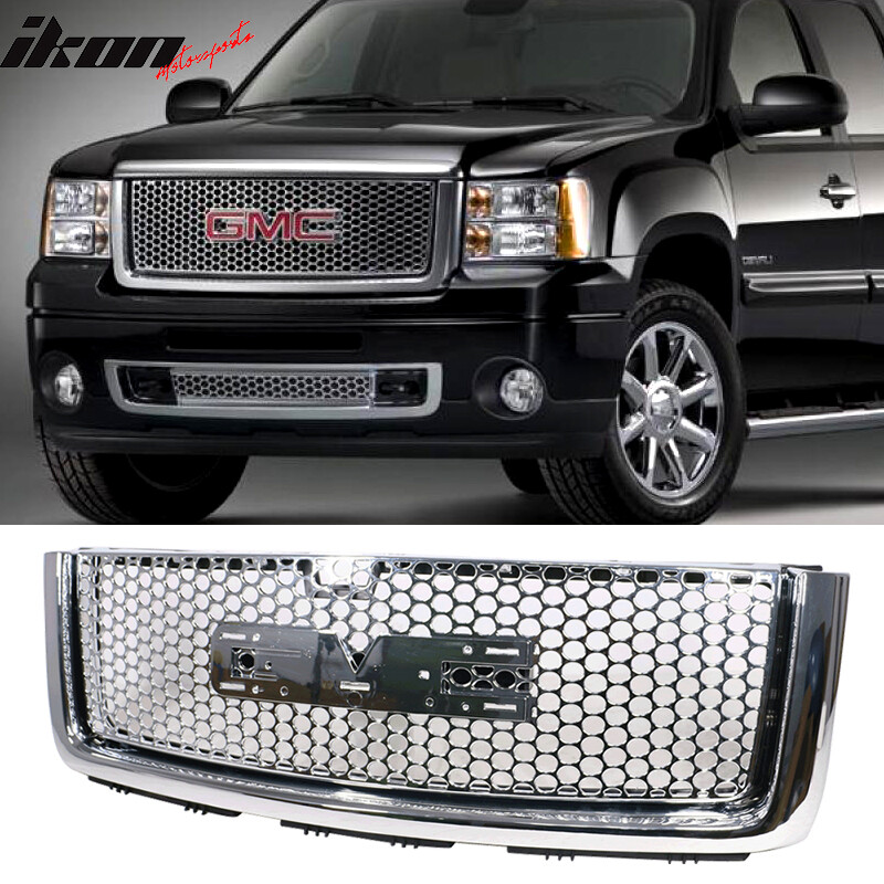 07-13 GMC Sierra 1500 Chrome Front Upper Grille Guard Mesh Hood Cover  