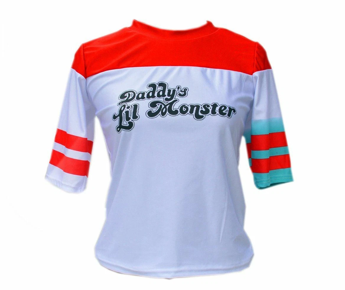 Halloween Costume Super Hero Harley Quinn Deluxe T-shirt Jacket Coat Short Glove Halloween Costume Super Hero Harley Quinn Deluxe T-shirt Jacket Coat Short Glove
