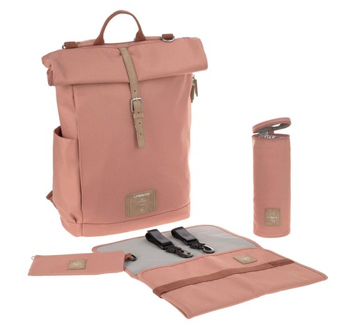 Lässig Green Label Rolltop Backpack Wickeltasche Rucksack Cinnamon rosa - Bild 1 von 7