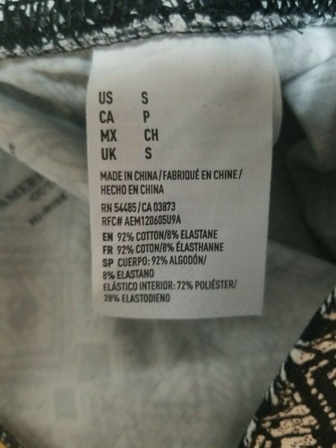 American Eagle AEO Leggings Small Black White Hi Rise Pull On - Picture 7 of 7