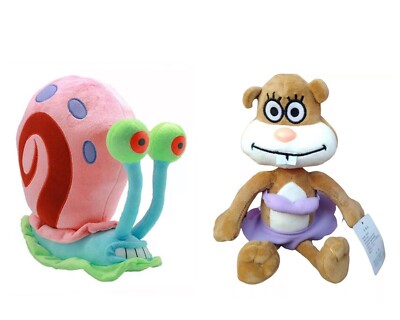Gary Snail & Sandy Cheeks 12'' High Quality Plush Stuffed Spongebob Squarepants