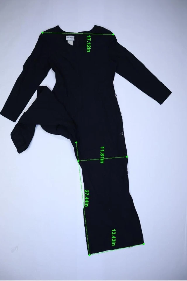 Mono de Colección Elisabeth Negro Manga Larga Cuello Redondo Cremallera Trasera Pierna Ancha 10 Foto 4 de 4