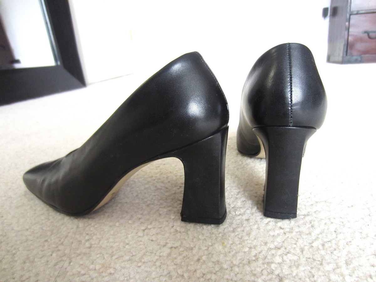 Escarpins Nine West Elizabeth En Cuir Véritable Noir - Taille US 6, Talon Moyen, Occasion