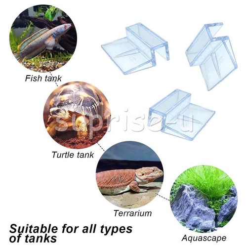 16PCS Acrylic Aquarium Glass Cover Bracket Holder Fish Tank Lid Clips Bracket - Picture 9 of 11