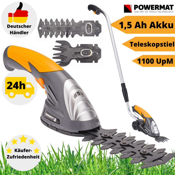 Akku Grasschere Strauchschere Heckenschere Rasenschere Teleskop 3,6 V Schere-image