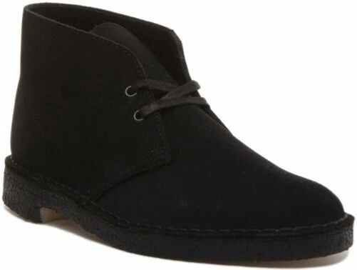 CLARKS ORIGINALS Desierto Botas Hombre 2 Ojo Chukka en Negro Ante Talla UK 6-12