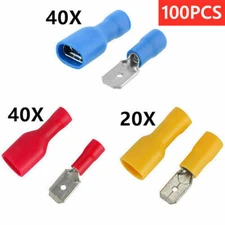 Terminals Electrical Wire Connectors Insulated Spade Male Female Crimp Set