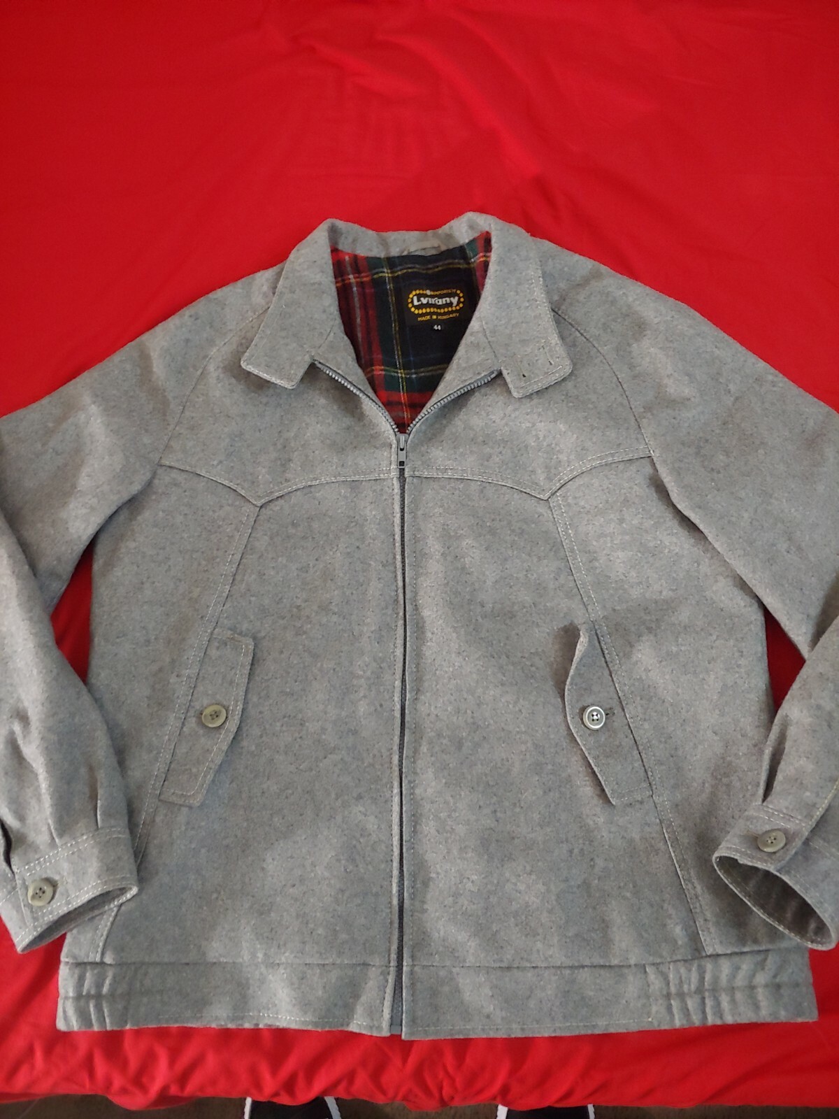 L.Virany Vintage Wool men's Jacket Sz 44 Gray Mad… - image 2