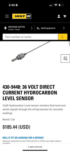 CAT 430-9448 36 VOLT GLEICHSTROM KOHLENWASSERSTOFF-FÜLLSTANDSSENSOR - Bild 3 von 3