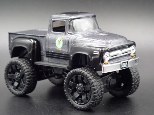 1956 56 Ford F100 Pick-Up Camion 4X4 Grigio 1:64 Diorama Scala Modellino Auto - Foto 4 di 8
