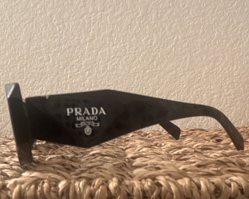PRADA Prada Milano Women's Oversized Square Sunglasses Black Plastic Tinted Lens