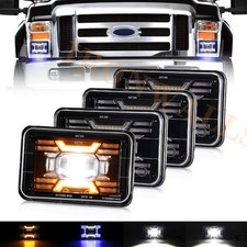 4pcs 4x6" LED Headlights HI-LO Beam Lamp for Chevy Pickup 1981-87 C10 K10 Blazer