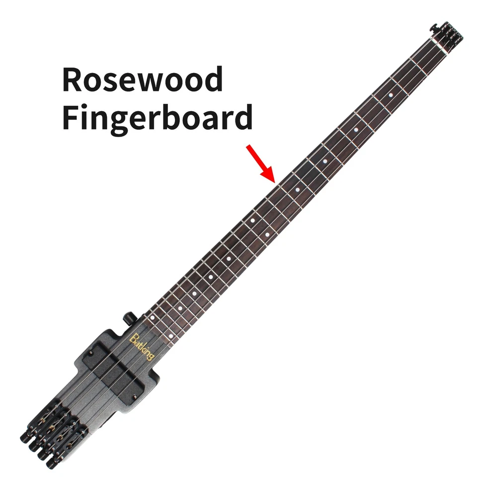 Ультралегкая бас-гитара Headless Traveler Bass с мягкой сумкой атласная черная - Изображение 3 из 4